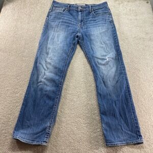 BKE Denim Tyler Straight Jeans Mens Size 36x30 Blue Wash Mid Rise Western